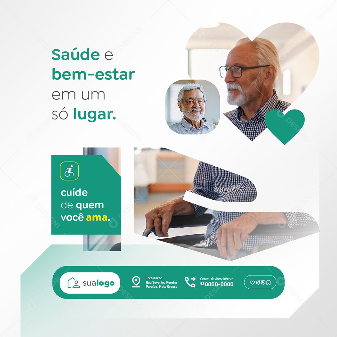 Casas de Idosos Saúde e Bem-Estar Social Media PSD Editável