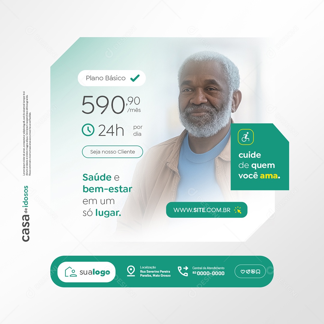 Casas de Idosos Plano Básico Social Media PSD Editável