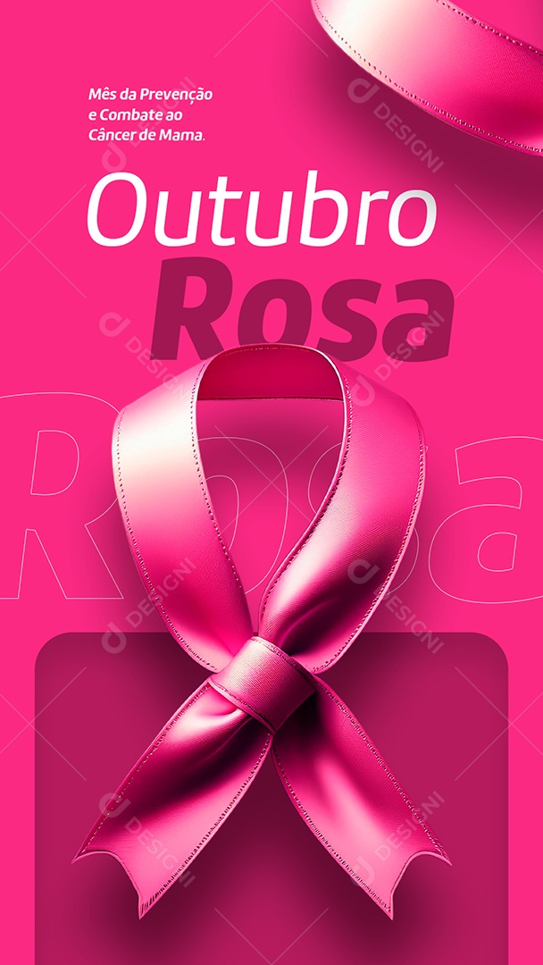 Story Outubro Rosa Mês de Prevenção ao Câncer de Mama Social Media PSD Editável