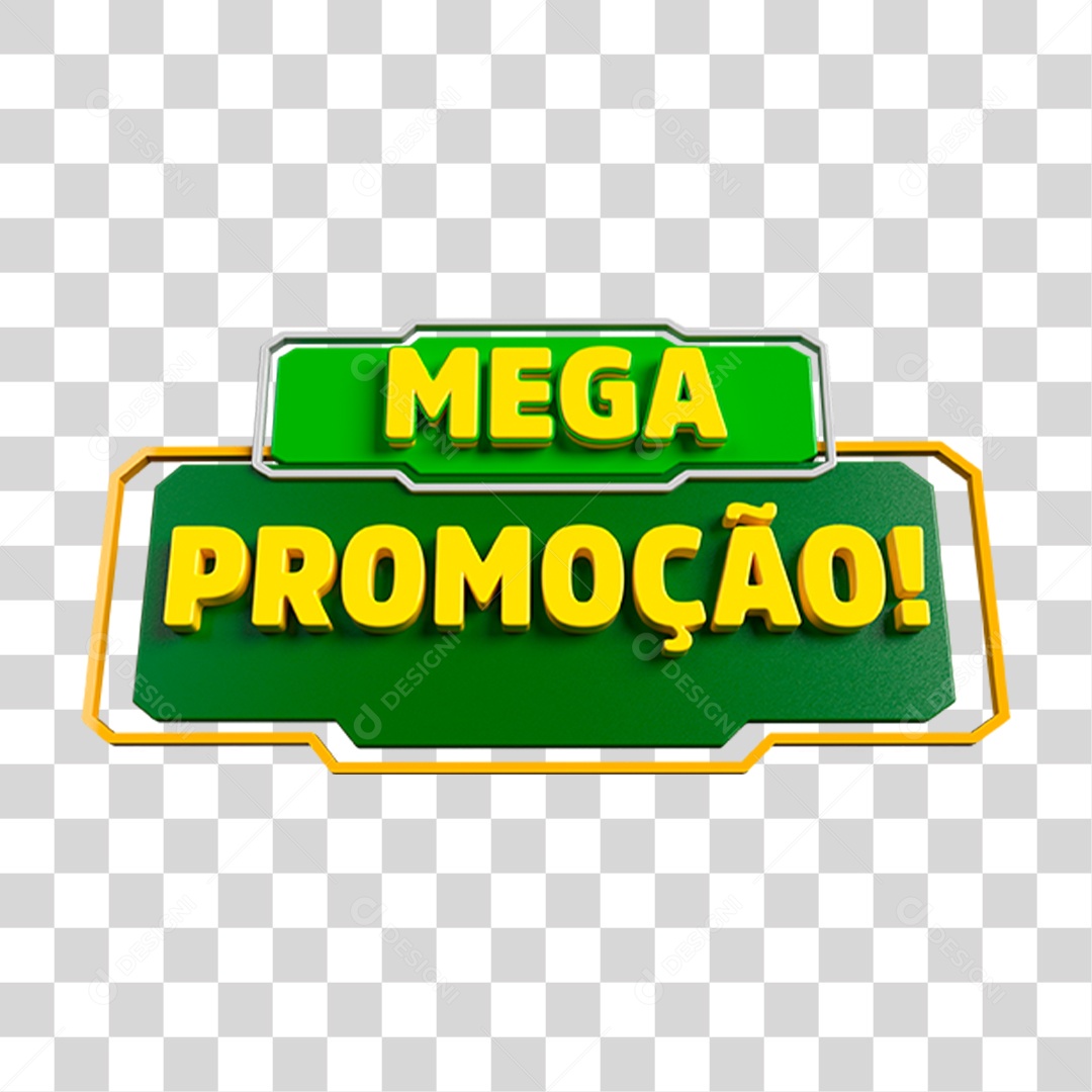 Selo 3D Mega Promoção PNG Transparente