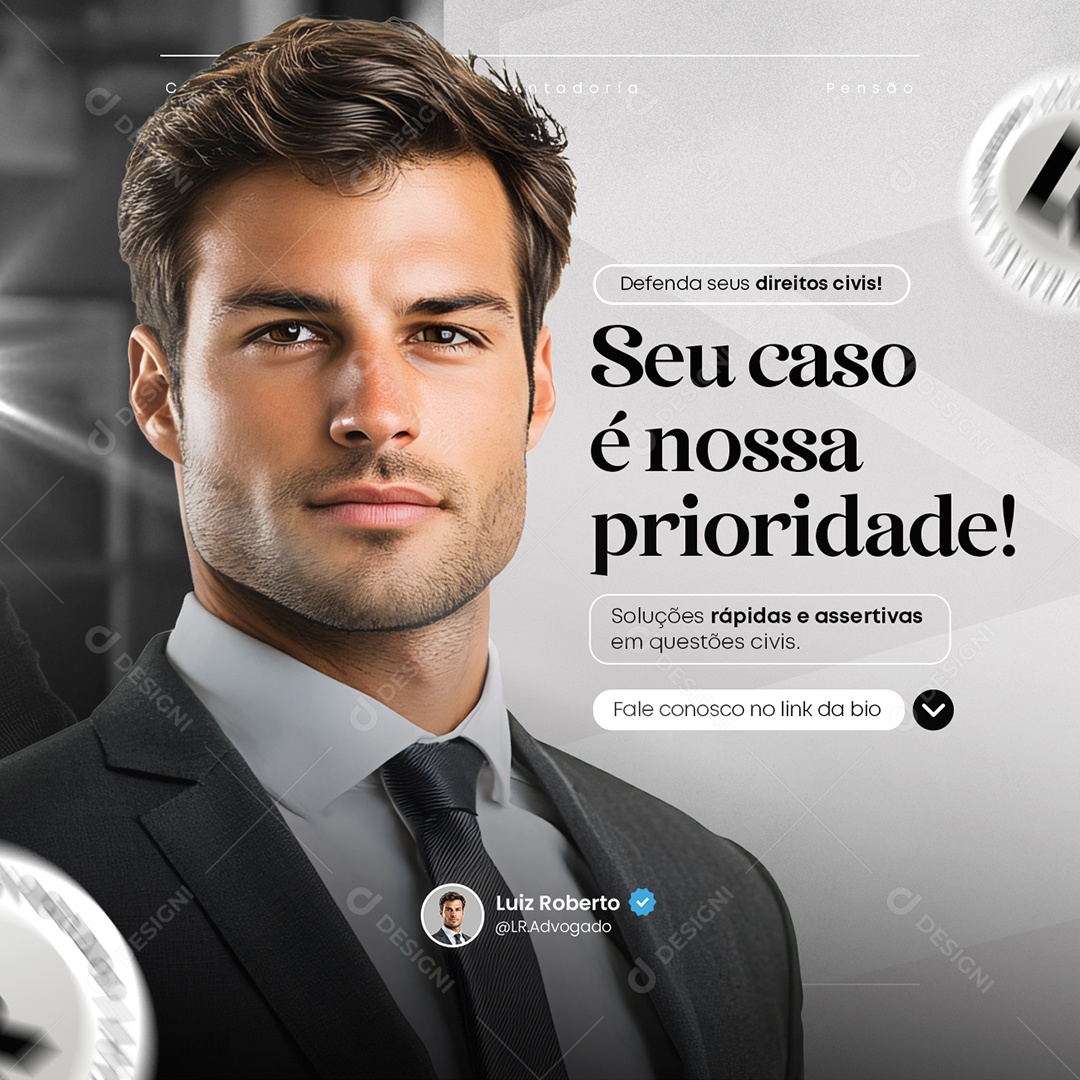 Advocacia Seu Caso é Nossa Prioridade Social Media PSD Editável