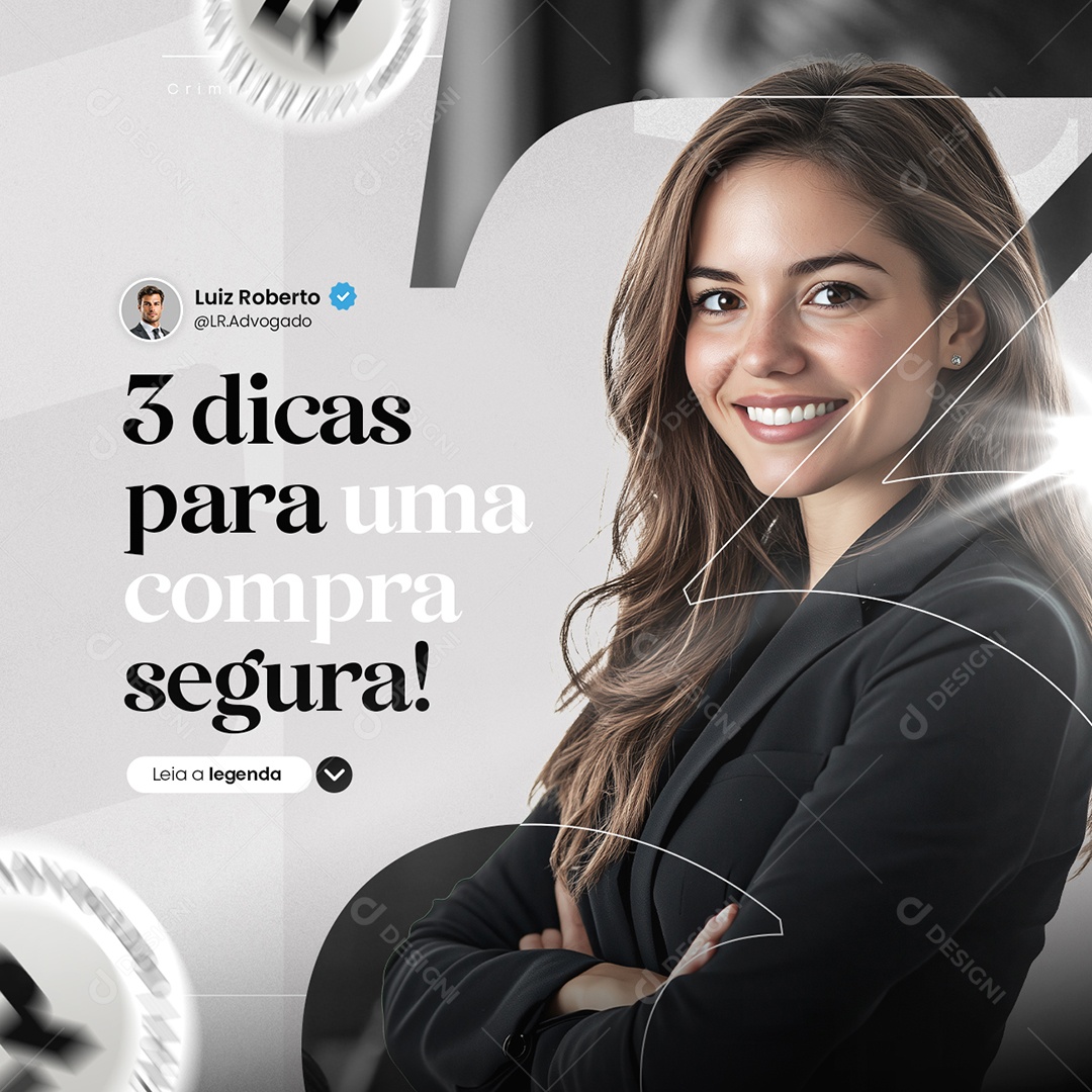 Advocacia Três Dicas para Uma Compra Segura Social Media PSD Editável