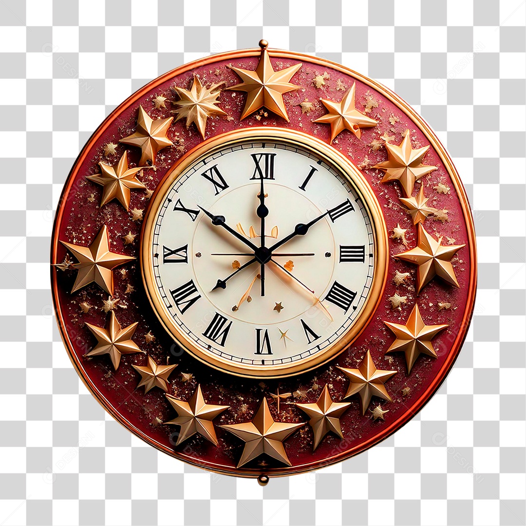 Relógio Natálino PNG Transparenete