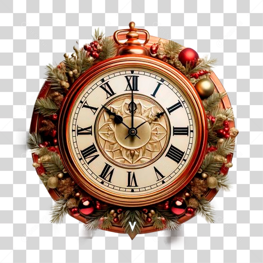 Relógio Natálino PNG Transparenete