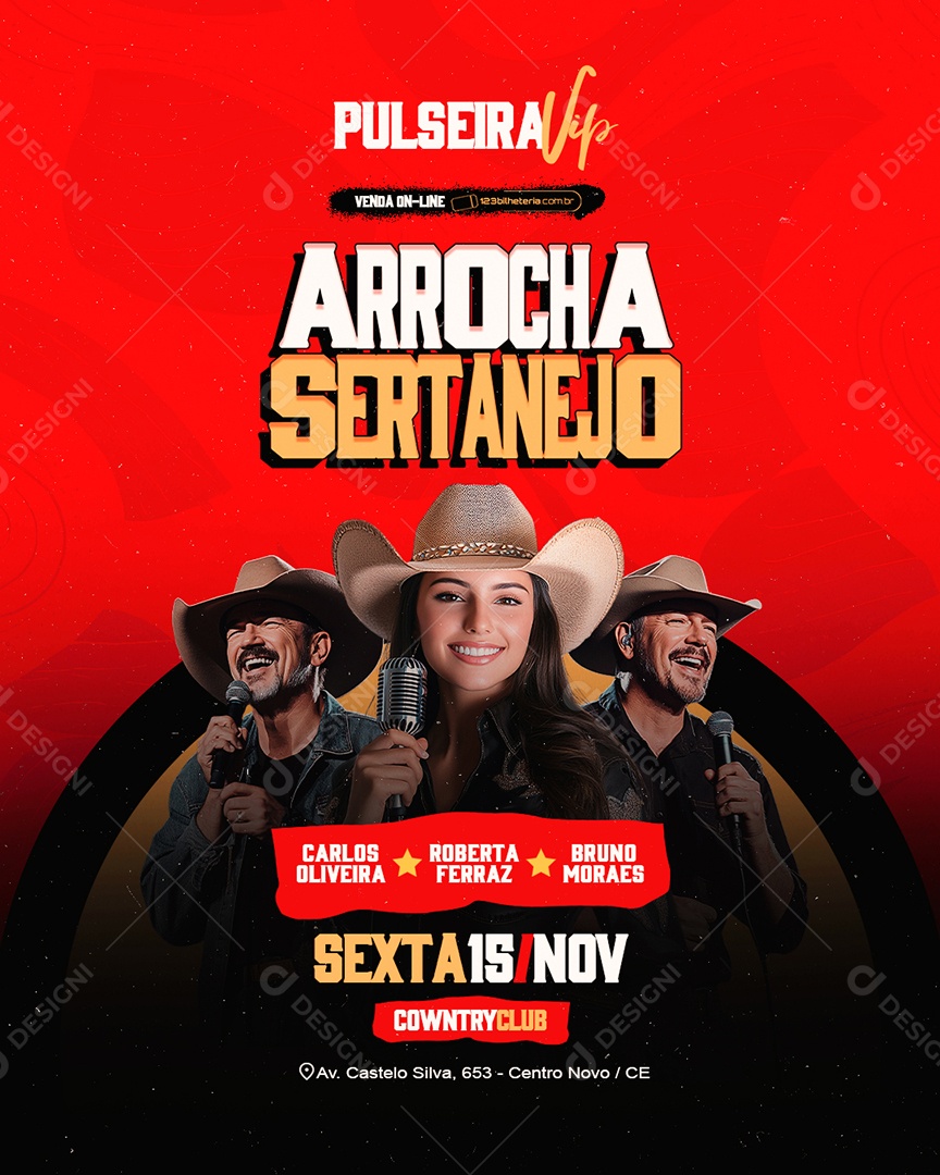 Flyer Arrocha Sertanejo Social Media PSD Editável