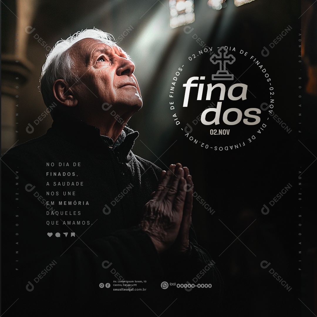 Dia de Finados 02 de Novembro Social Media PSD Editável