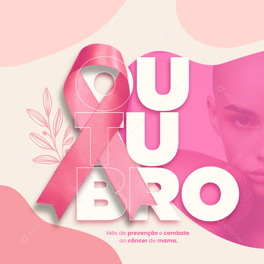 Outubro Rosa Mês de Prevenção e Combate ao Câncer de Mama Social Media PSD Editável