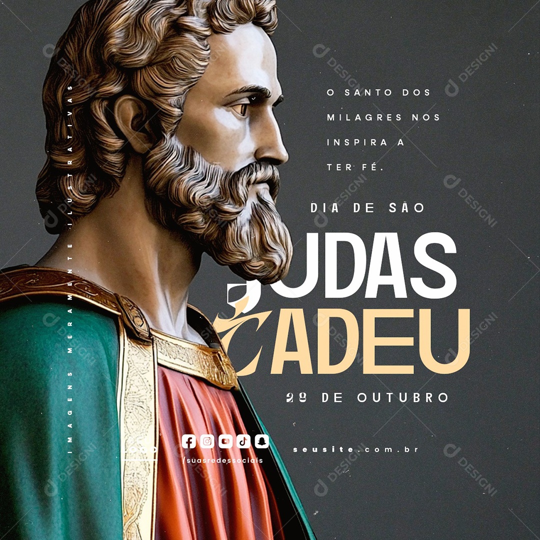 Social Media Dia de São Judas Tadeu 28 de Outubro PSD Editável