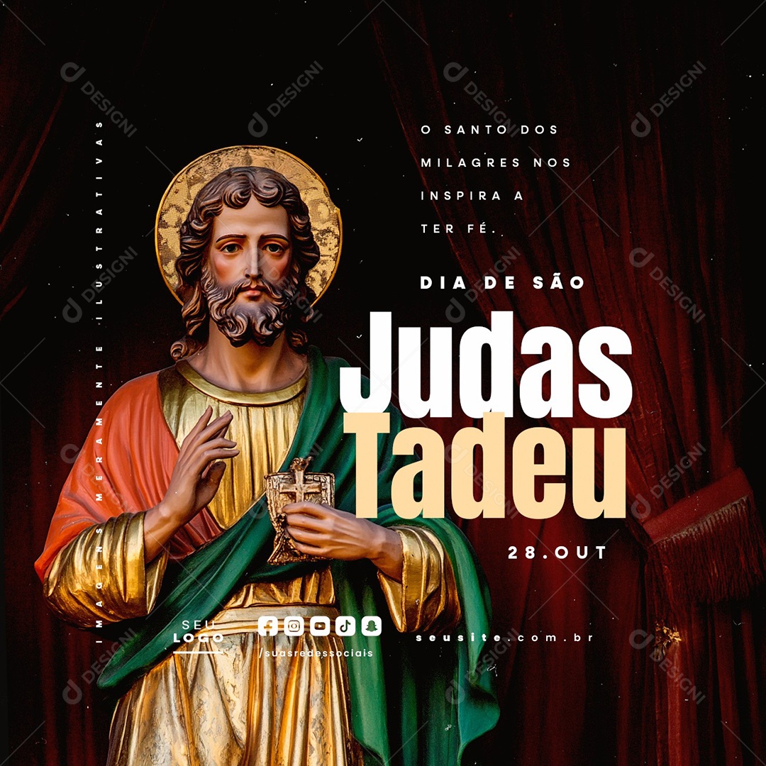Dia de São Judas Tadeu 28 de Outubro Social Media PSD Editável