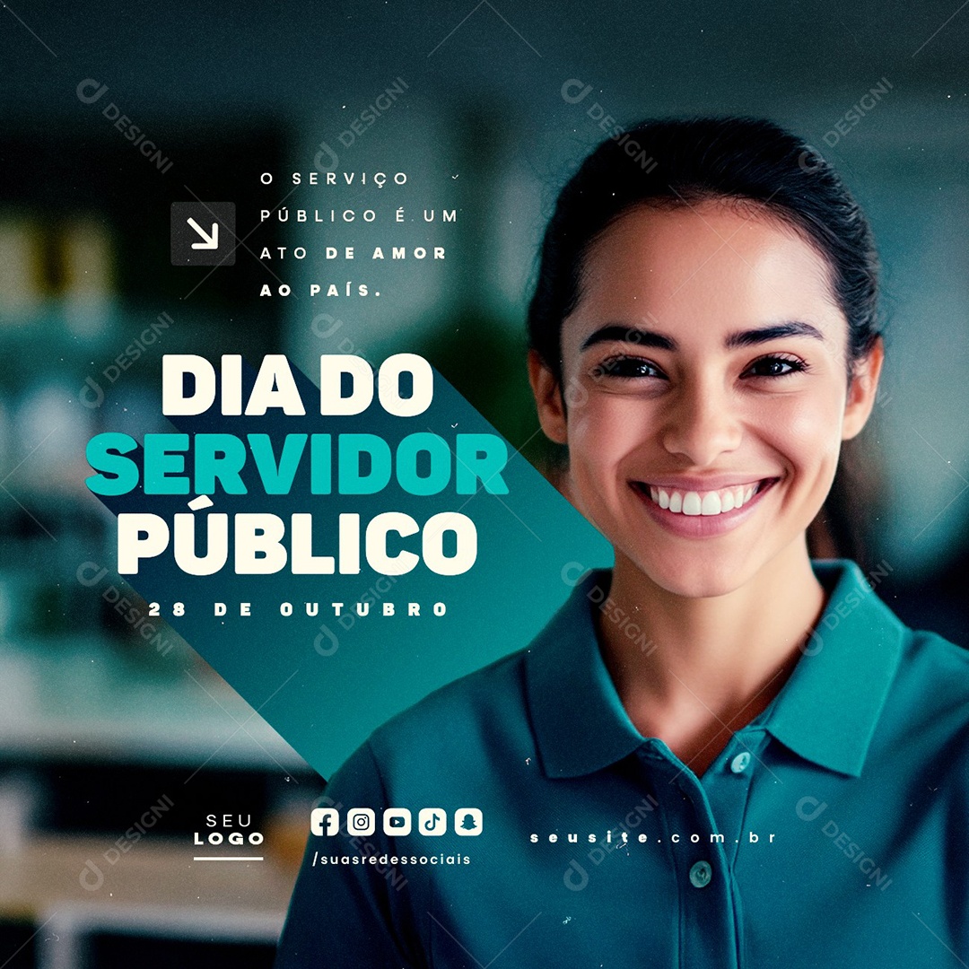 Dia do Servidor Público 28 de Outubro Social Media PSD Editável