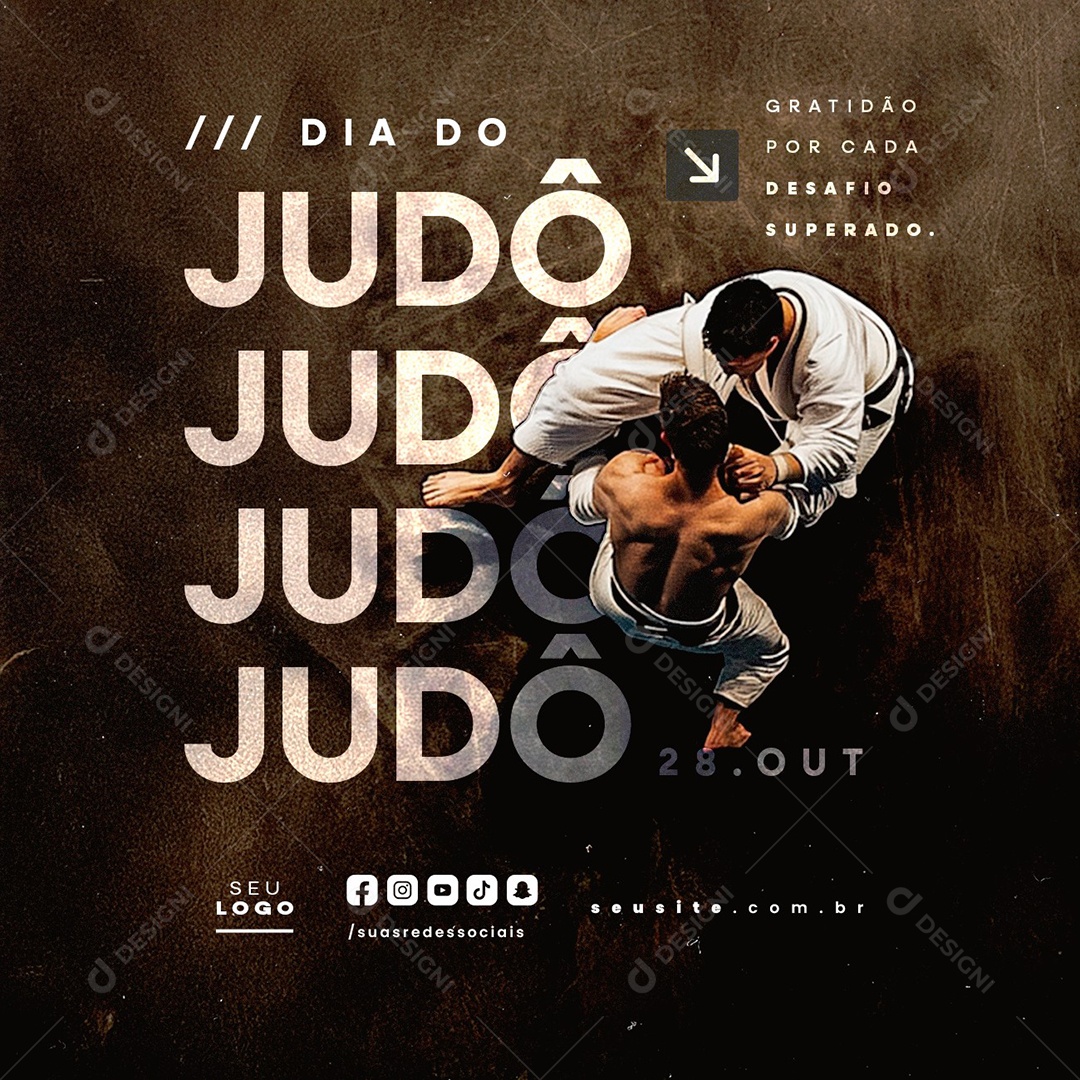Dia do Judô 28 de Outubro Gratidão Social Media PSD Editável