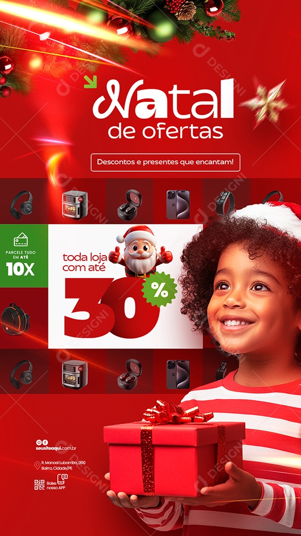 Social Media Story Natal de Ofertas Loja PSD Editável