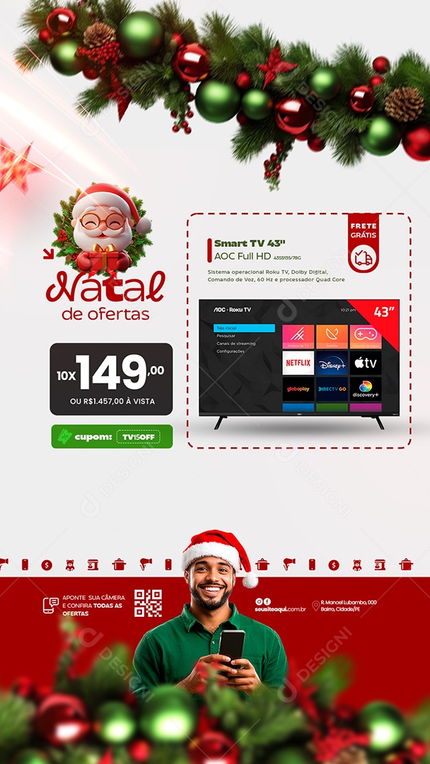 Story Social Media Natal de Ofertas Loja PSD Editável