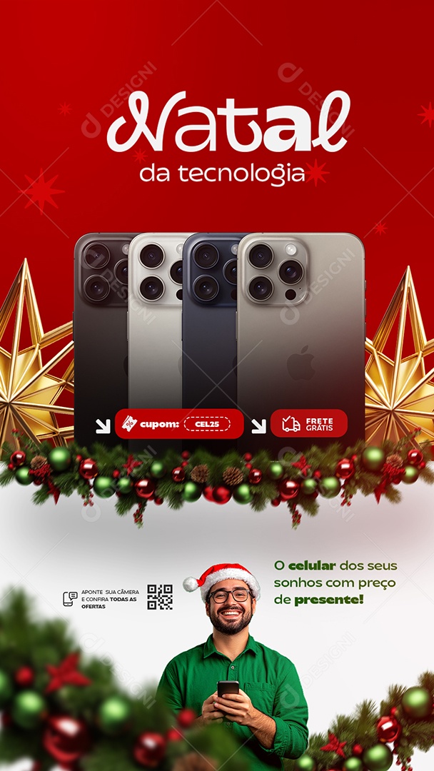Story Social Media Natal da Tecnologia Loja PSD Editável