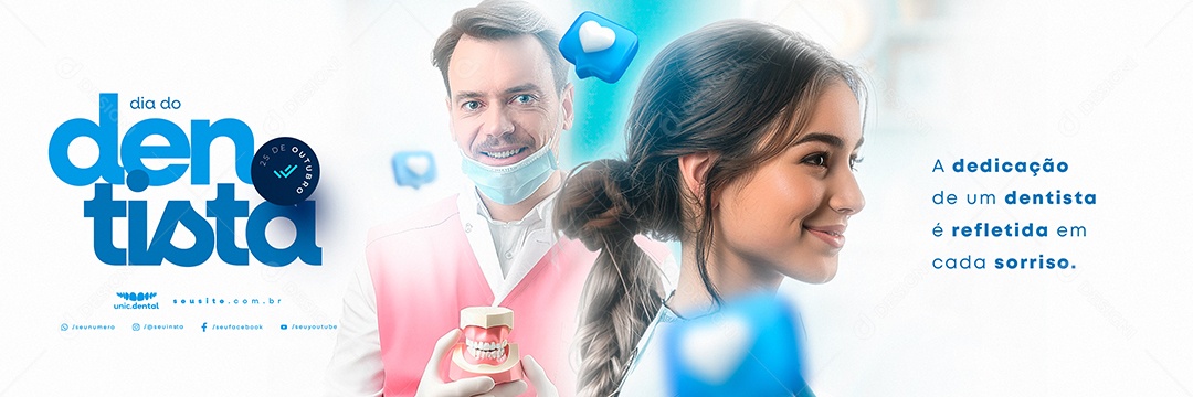 Carrossel Dia do Dentista 25 de Outubro Refletida em Cada Sorriso Social Media PSD Editável