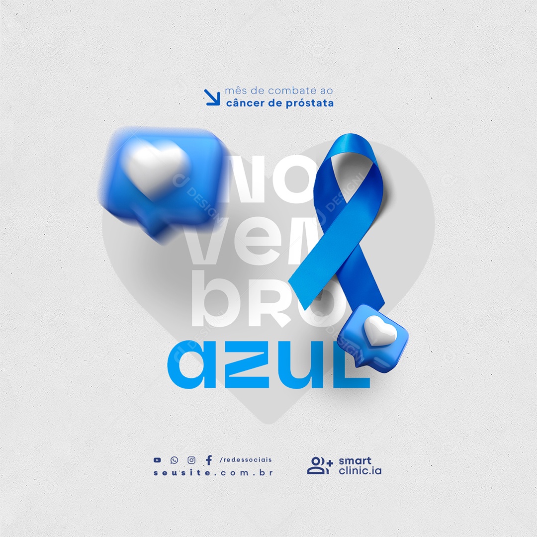 Social Media Novembro Azul Mês de Combate ao Câncer de Próstata PSD Editável