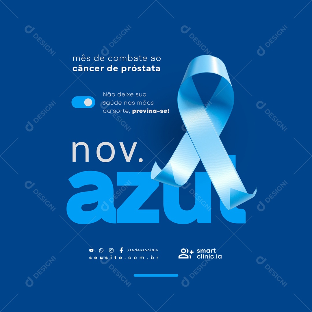 Social Media Novembro Azul Mês de Combate ao Câncer de Próstata PSD Editável