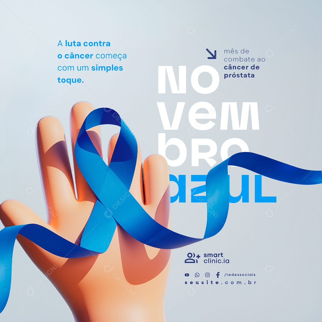 Novembro Azul Mês de Combate ao Câncer de Próstata Social Media PSD Editável