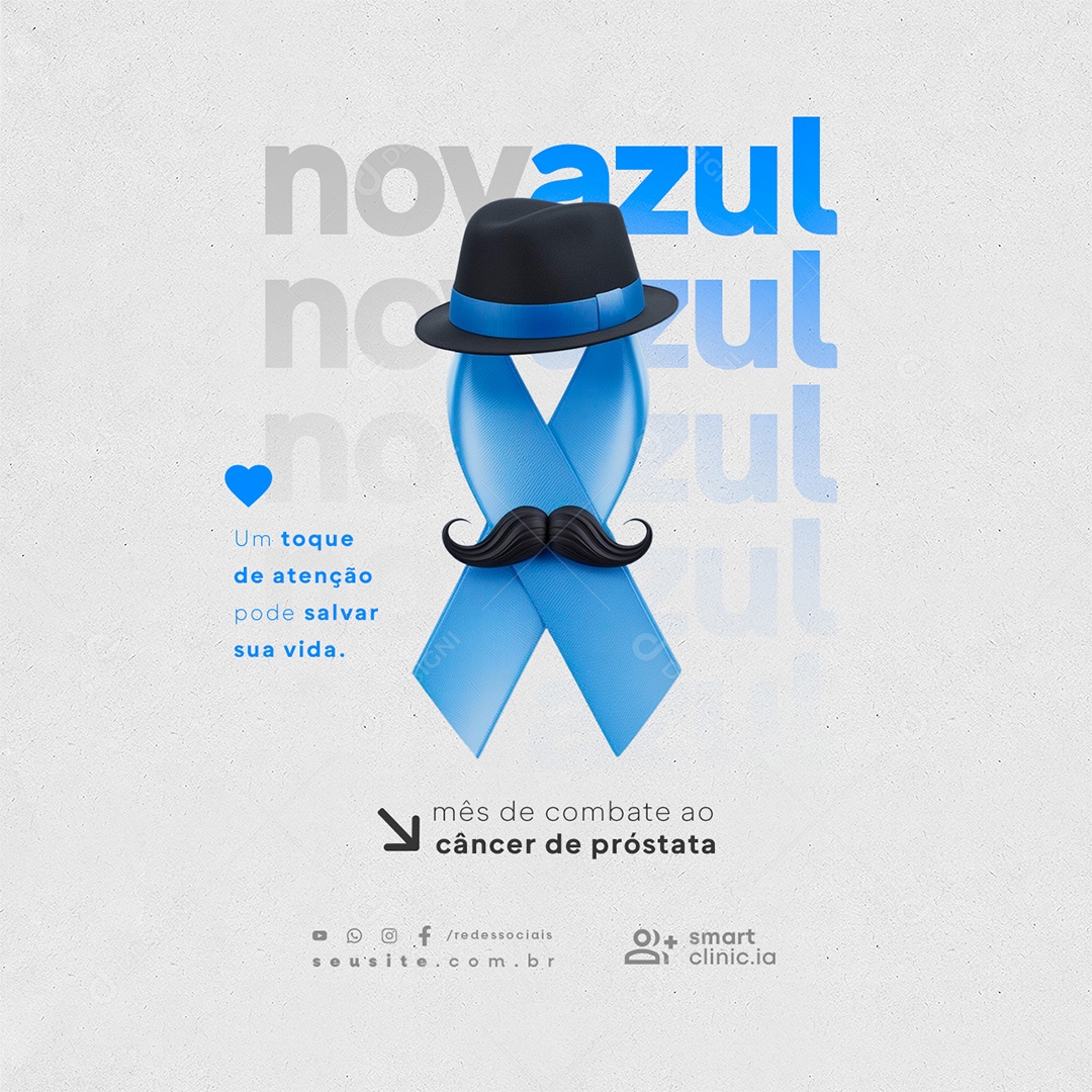 November Blue Month of Combating Social Media PSD Prostate Cancer Editable