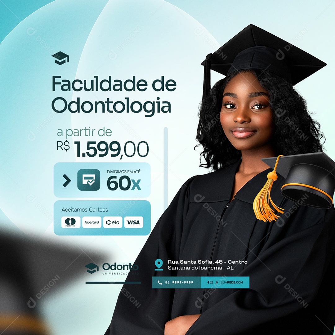 Curso Preparatório Faculdade de Odontoligia Social Media PSD Editável
