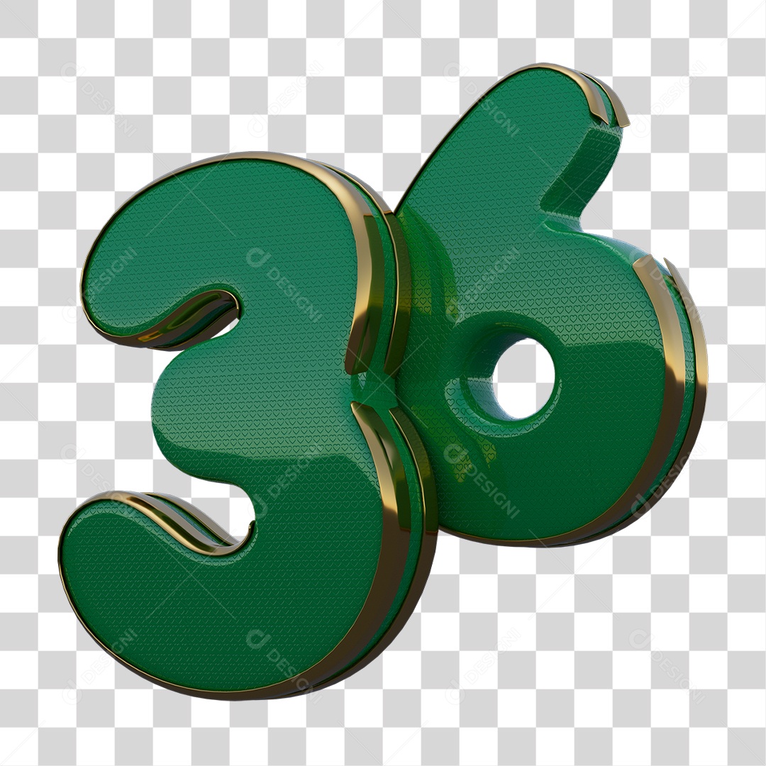 Selo de Número 36 PNG Transparente