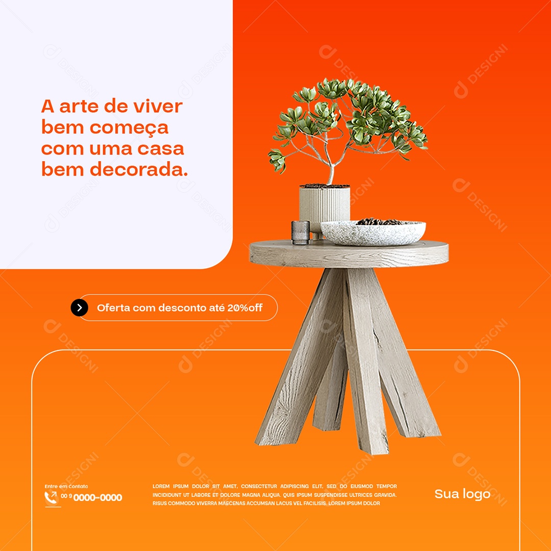 Loja de Móveis Sala De Estar Social Media PSD Editável