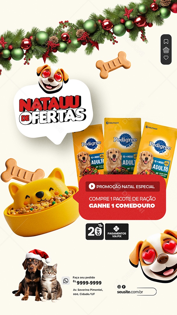 Story Natauu de Ofertas Pet Shop Social Media PSD Editável