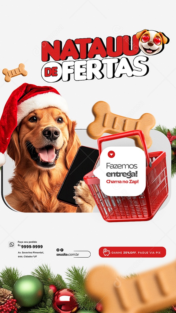 Story Natauu de Ofertas Pet Shop Social Media PSD Editável