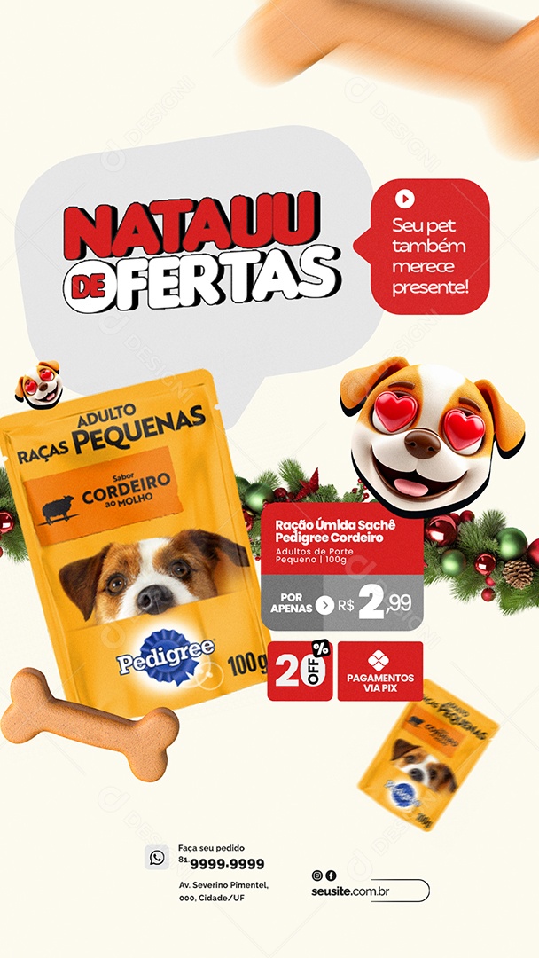 Story Natauu de Ofertas Pet Shop Social Media PSD Editável