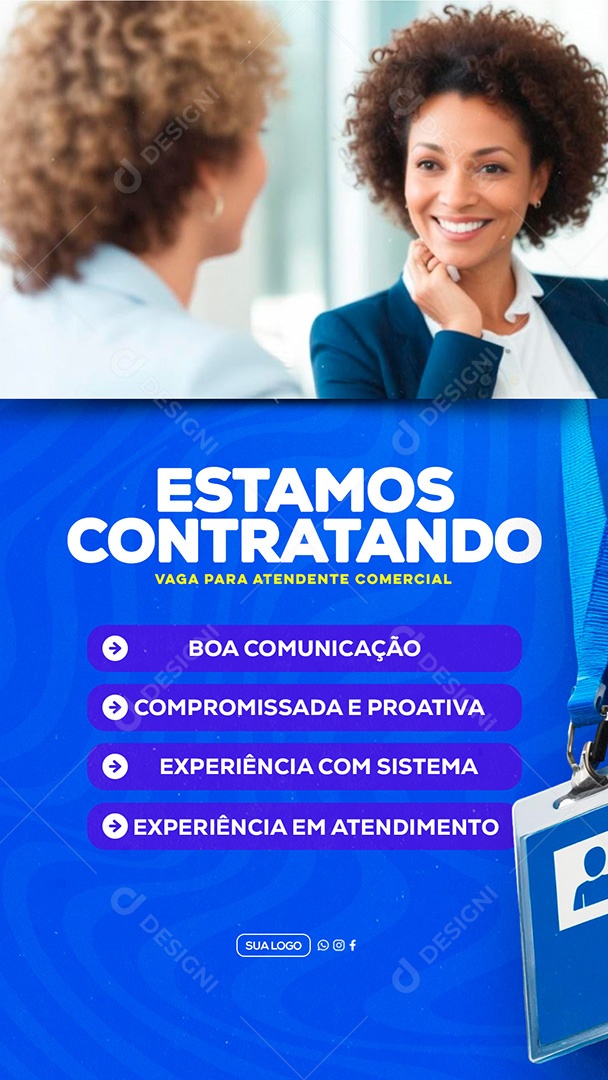 Story Vaga de Emprego Estamos Contratando Social Media PSD Editável