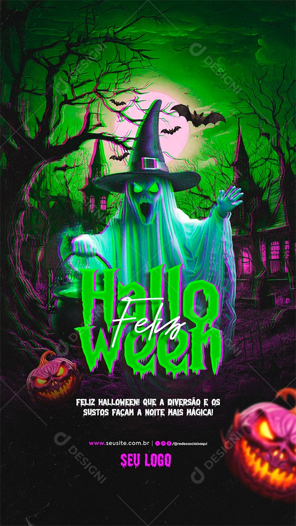 Flyer Feliz Halloween Social Media PSD Editável