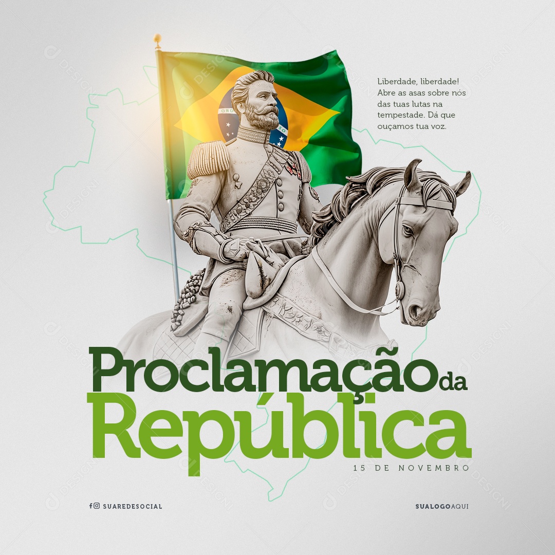 Dia da Proclamação Da República 15 De Novembro Social Media PSD Editável
