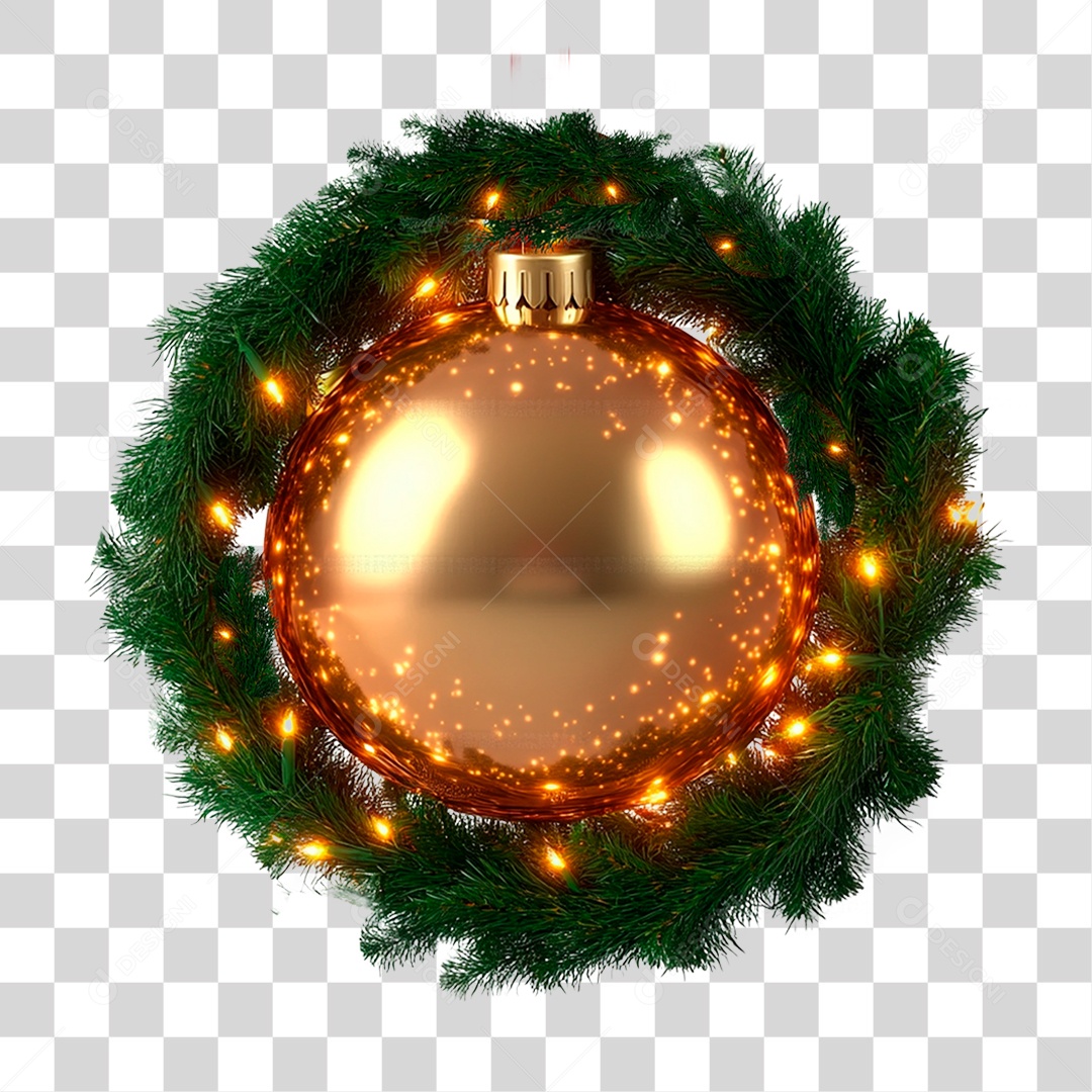 Bola Dourada Decoração De Natal PNG Transparenete
