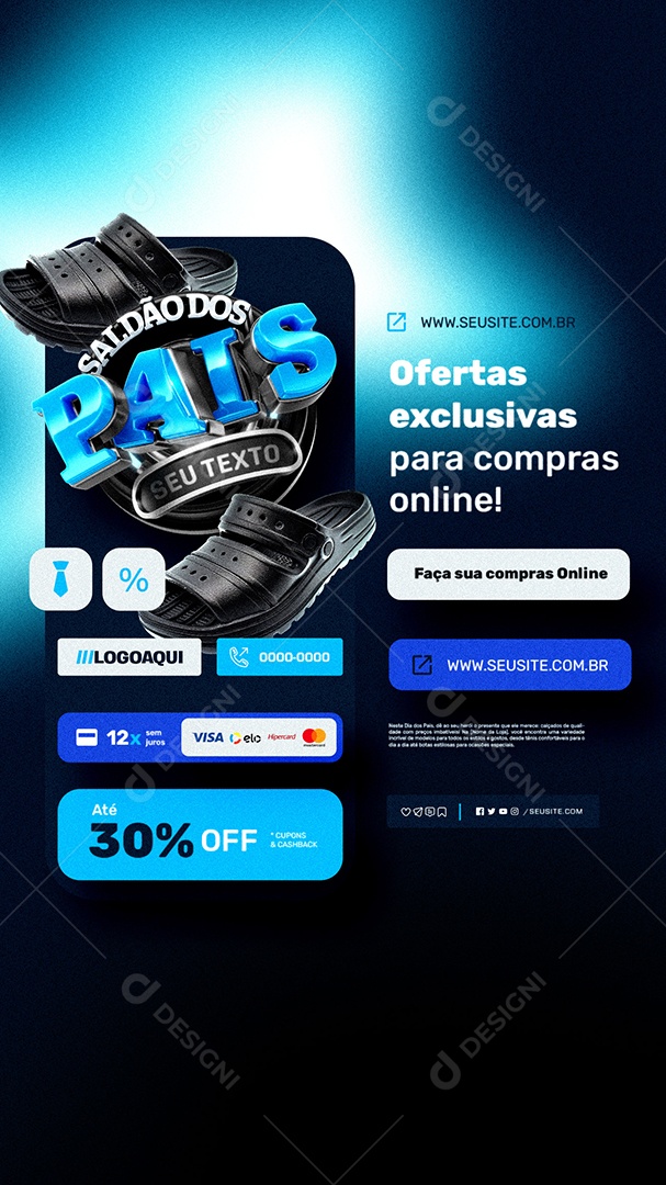 Story Loja de Calçados Saldão dos Pais Ofertas Exclusivas Social Media PSD Editável