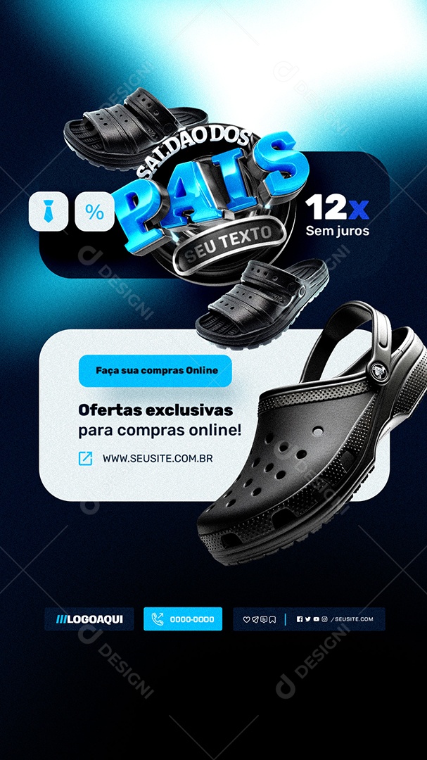 Story Loja de Calçados Saldão dos Pais Ofertas Exclusivas Social Media PSD Editável