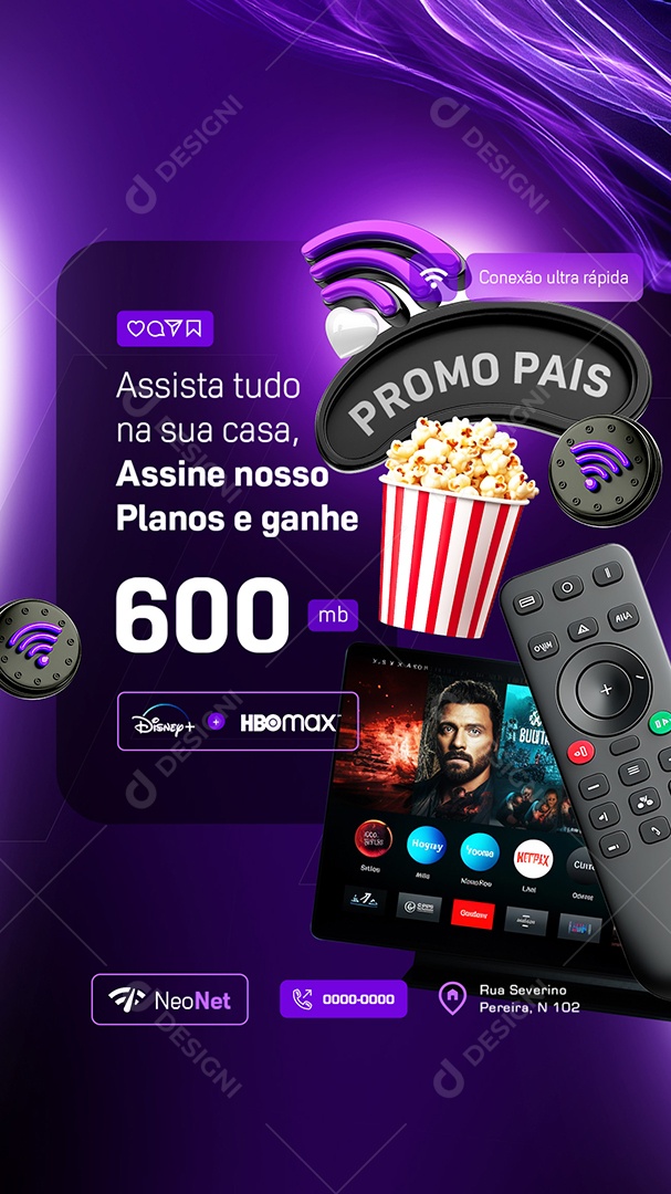 Story Papai Conectado Promo Pais Assista Tudo Social Media PSD Editável