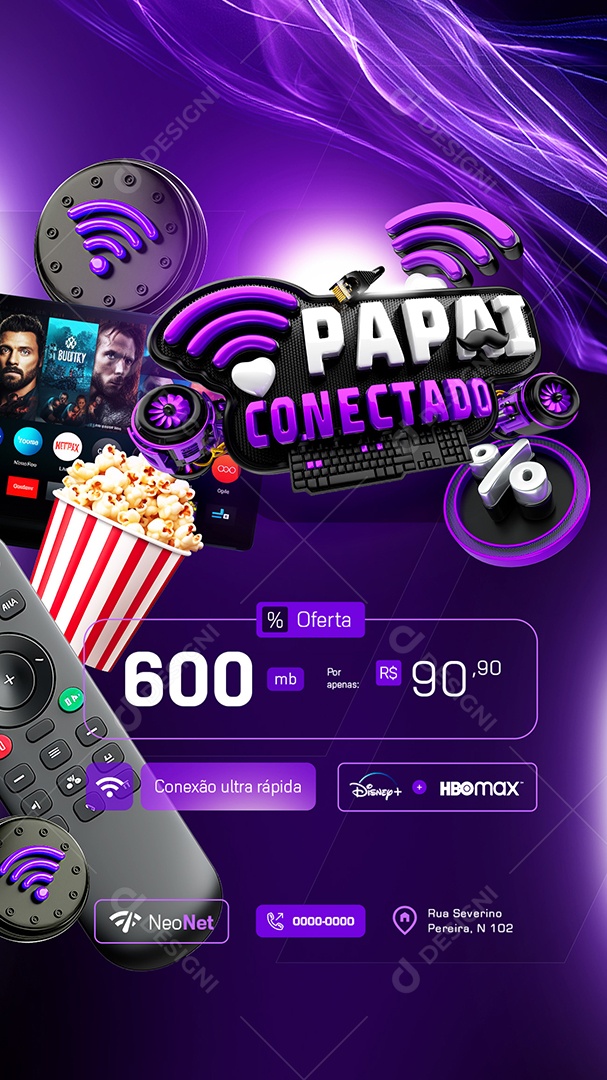 Story Papai Conectado Oferta Social Media PSD Editável