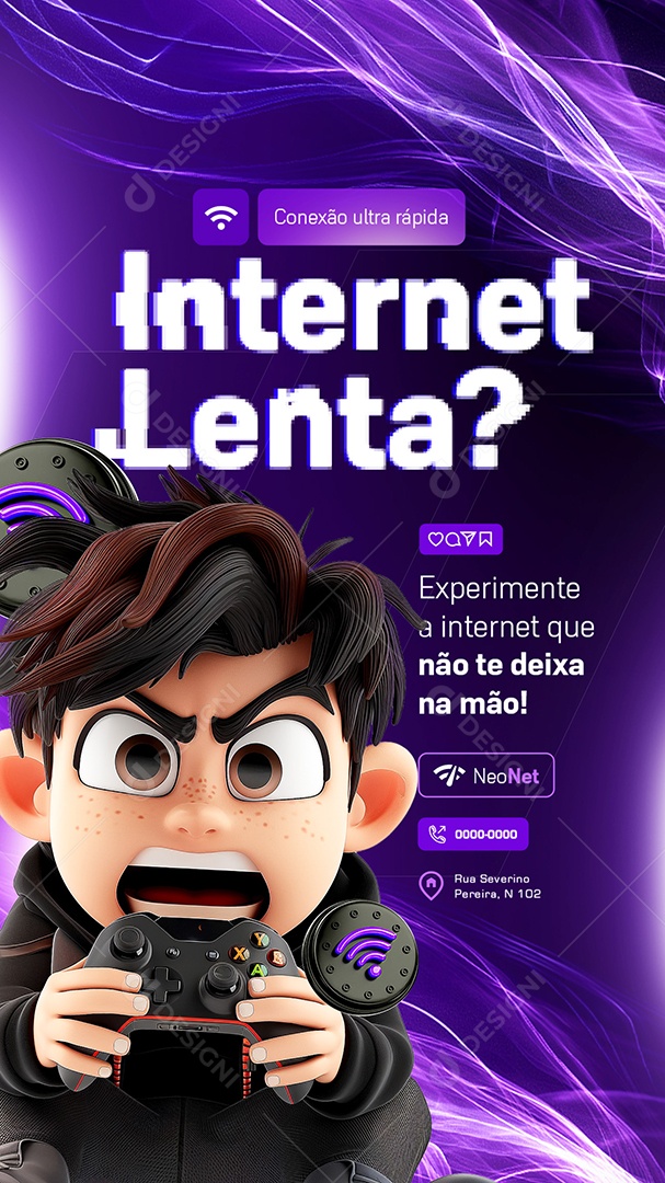 Story Papai Conectado Internet Lenta Social Media PSD Editável