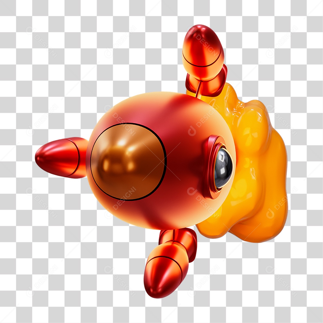 Elemento 3D Foguete PNG Transparente