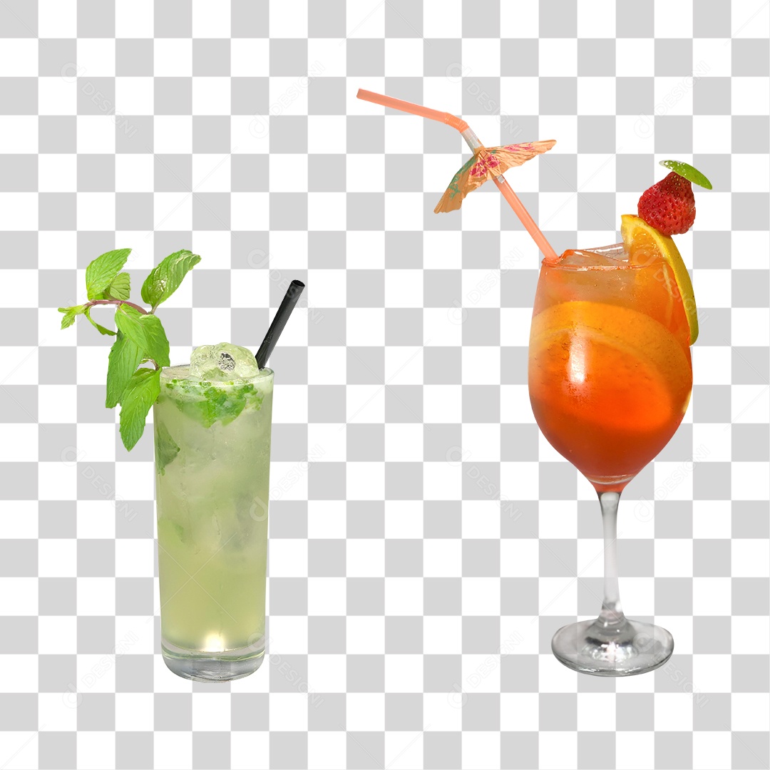 Bebida Drink em Taça PNG Transparente