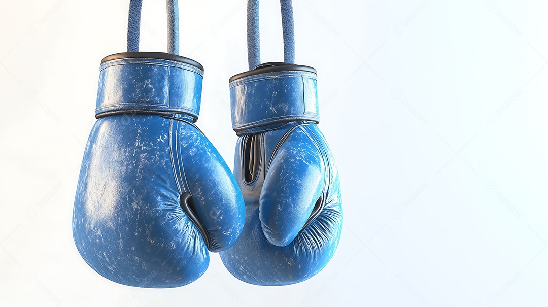 Luvas de boxe azul com representação combate ao cancer de próstata