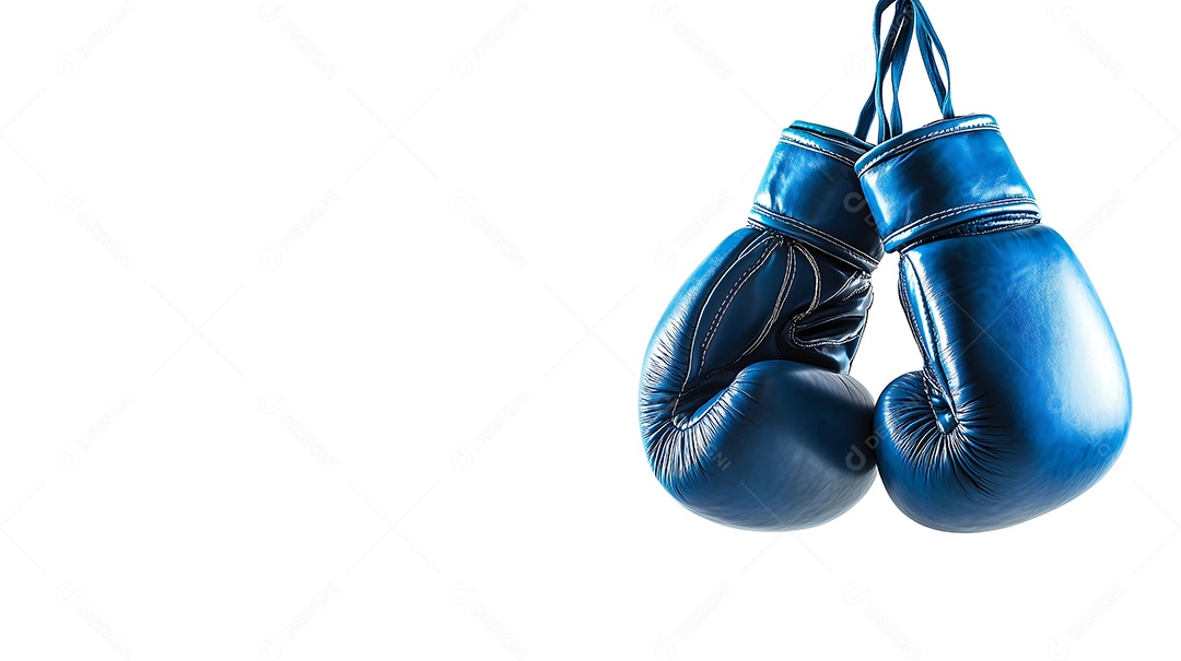 Luvas de boxe azul com representação combate ao cancer de próstata