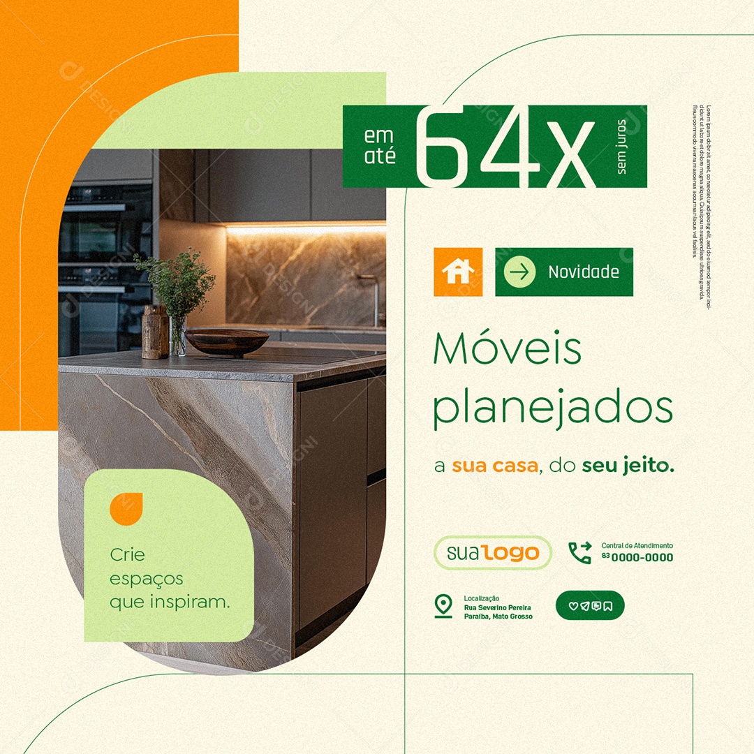 Móveis Planejados a Sua Casa do Seu Jeito Social Media PSD Editável