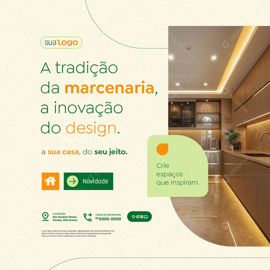 Móveis Planejados A Tradição de Marcenaria Social Media PSD Editável