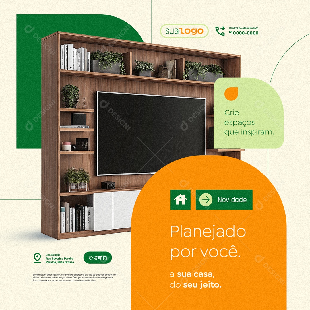 Móveis Planejados Por Você a Sua Casa do Seu Jeito Social Media PSD Editável