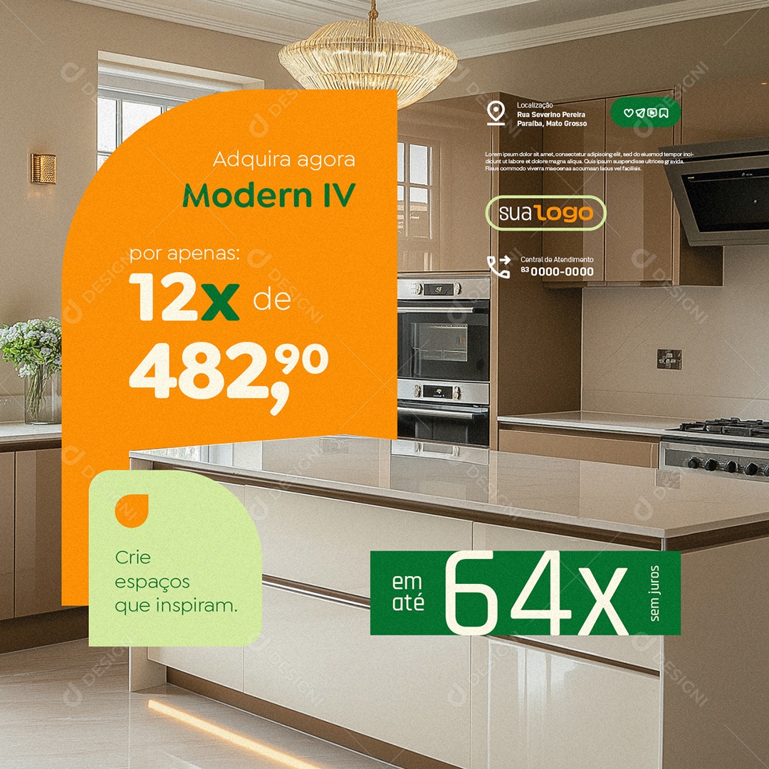 Móveis Planejados Adquira Agora Modern IV Social Media PSD Editável