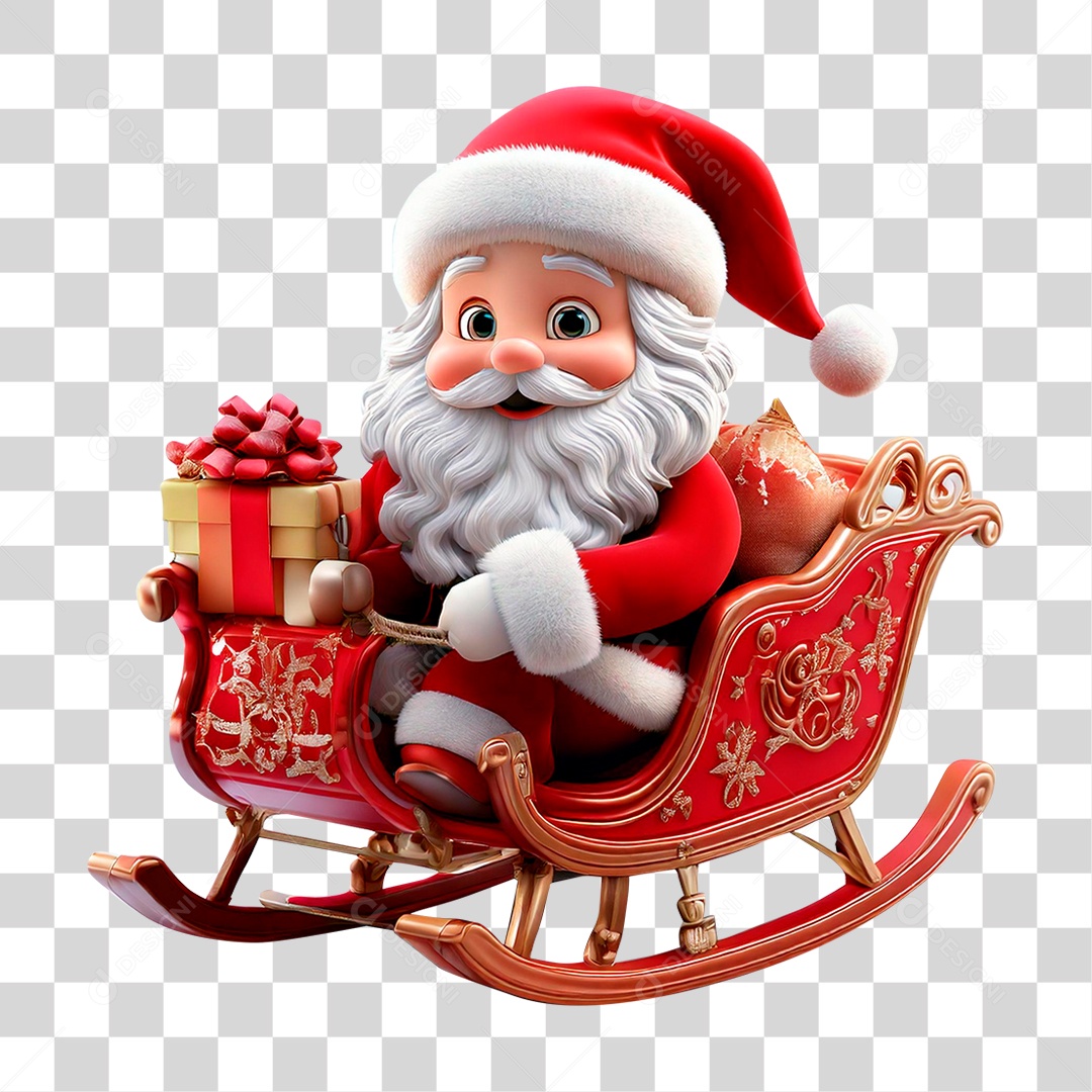 Papai Noel Em Um Trenó PNG Transparente