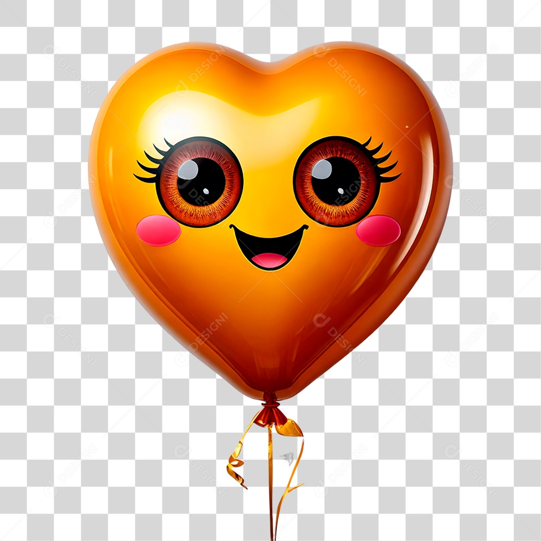 Emoji De Olhos De coração Em Um Balão PNG Transparenete