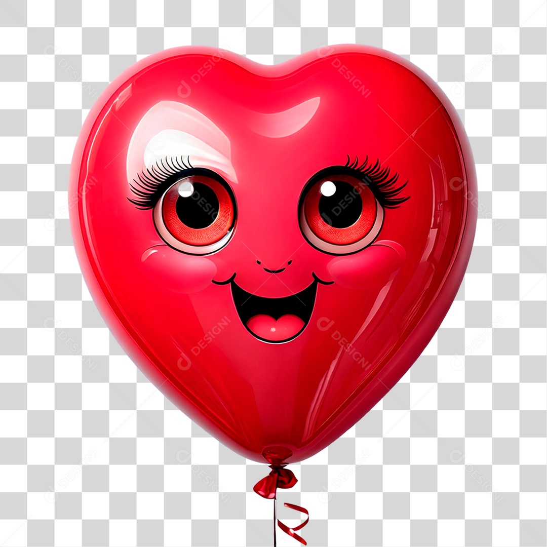 Emoji De Olhos De coração Em Um Balão PNG Transparenete