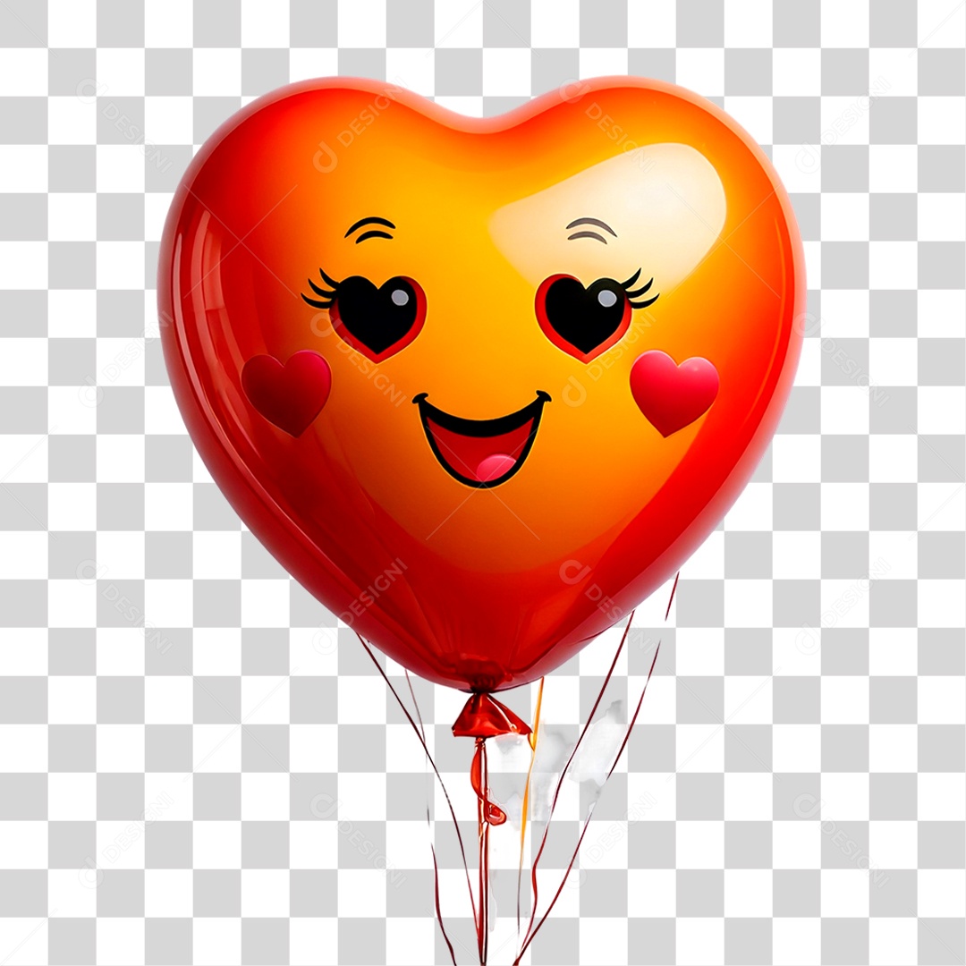 Emoji De Olhos De coração Em Um Balão PNG Transparenete